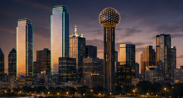 Dallas skyline at dusk