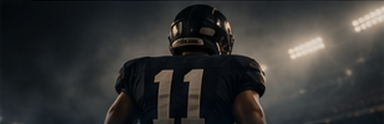 Football player in a stadium